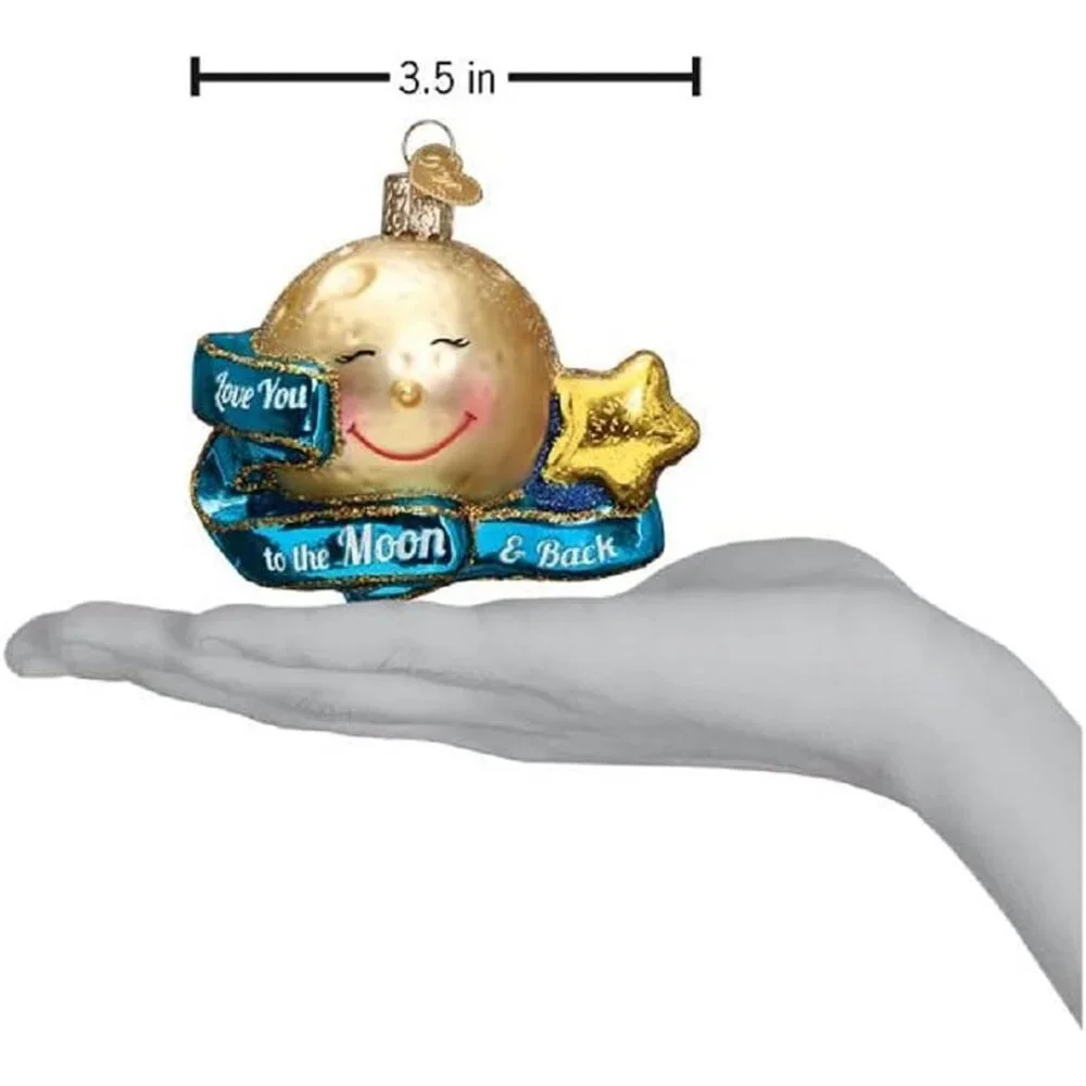Old World Christmas Ornaments Love You to The Moon & Back Glass Blown